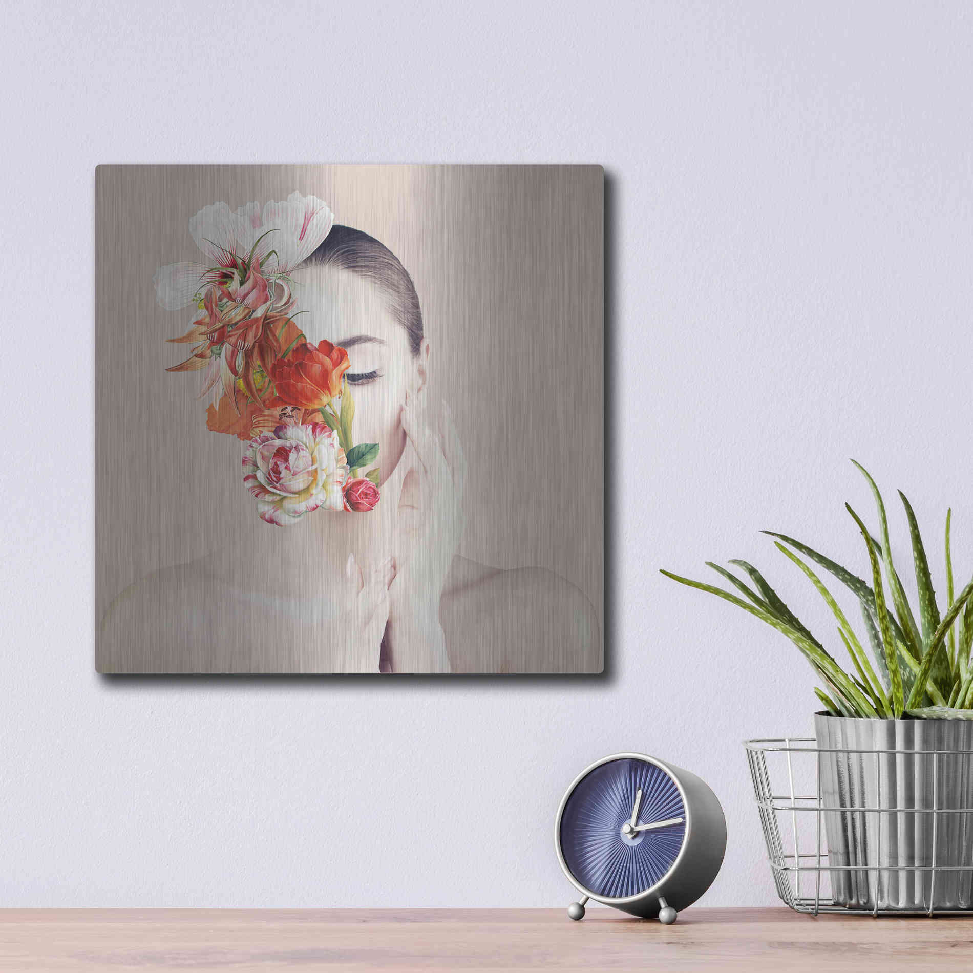 Luxe Metal Art 'Flora' by Karen Smith Metal Wall Art,12x12