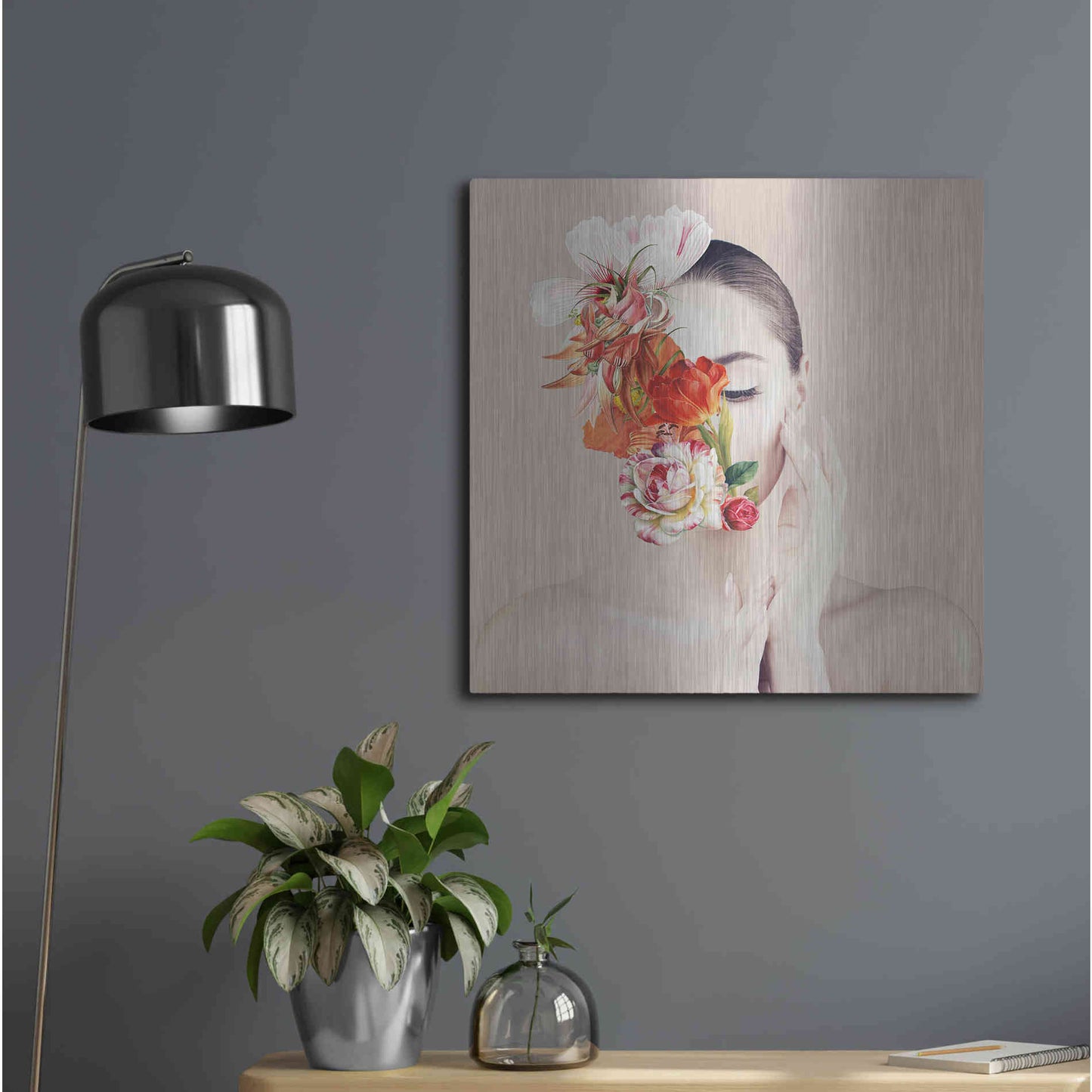 Luxe Metal Art 'Flora' by Karen Smith Metal Wall Art,24x24