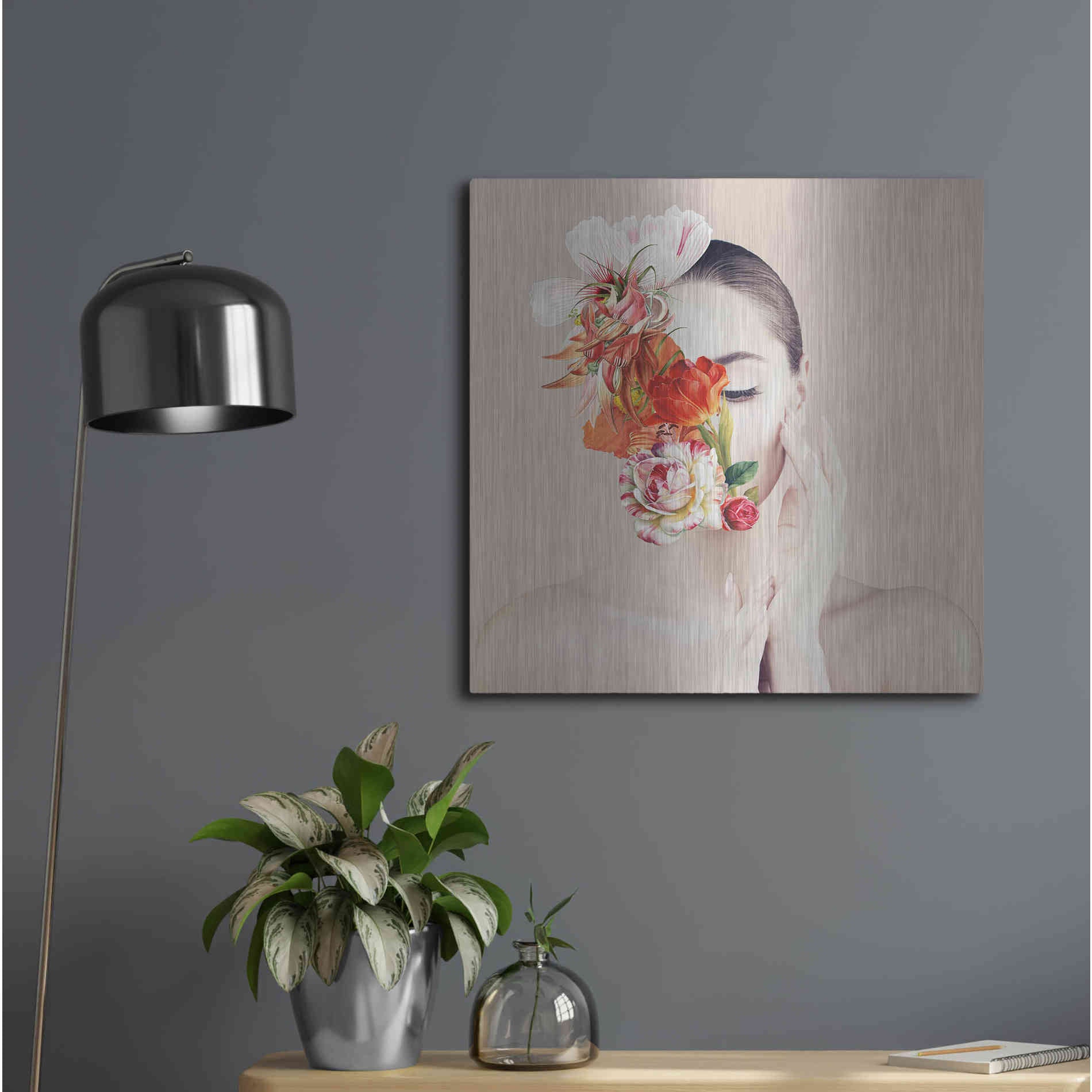 Luxe Metal Art 'Flora' by Karen Smith Metal Wall Art,24x24