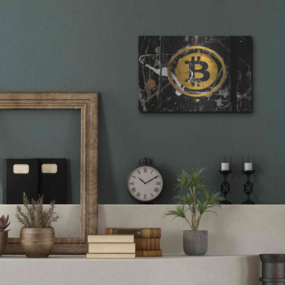 Luxe Metal Art 'Bitcoin Splash' by Karen Smith Metal Wall Art,16x12