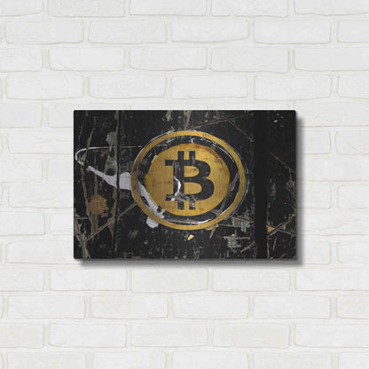 Luxe Metal Art 'Bitcoin Splash' by Karen Smith Metal Wall Art,24x16