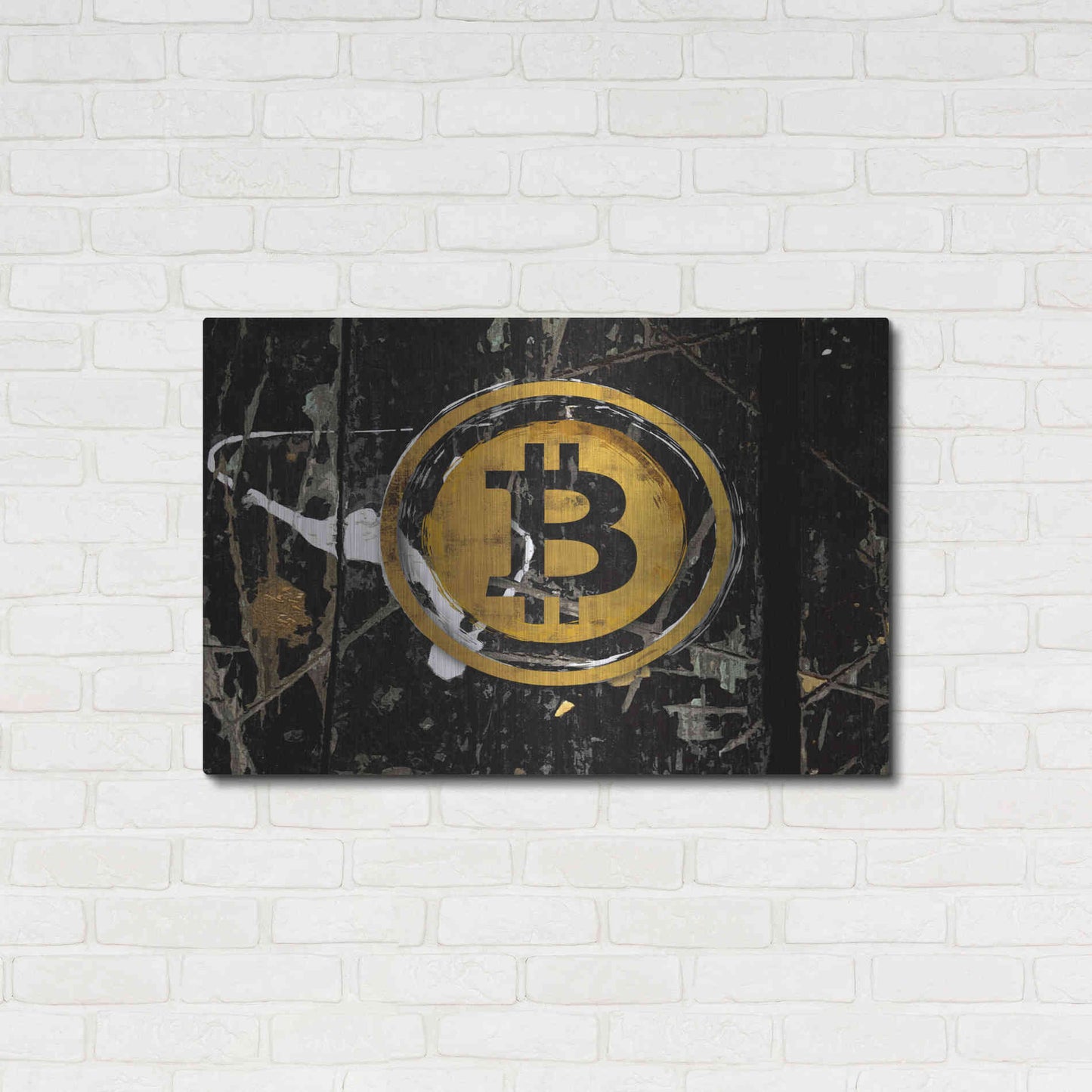 Luxe Metal Art 'Bitcoin Splash' by Karen Smith Metal Wall Art,36x24