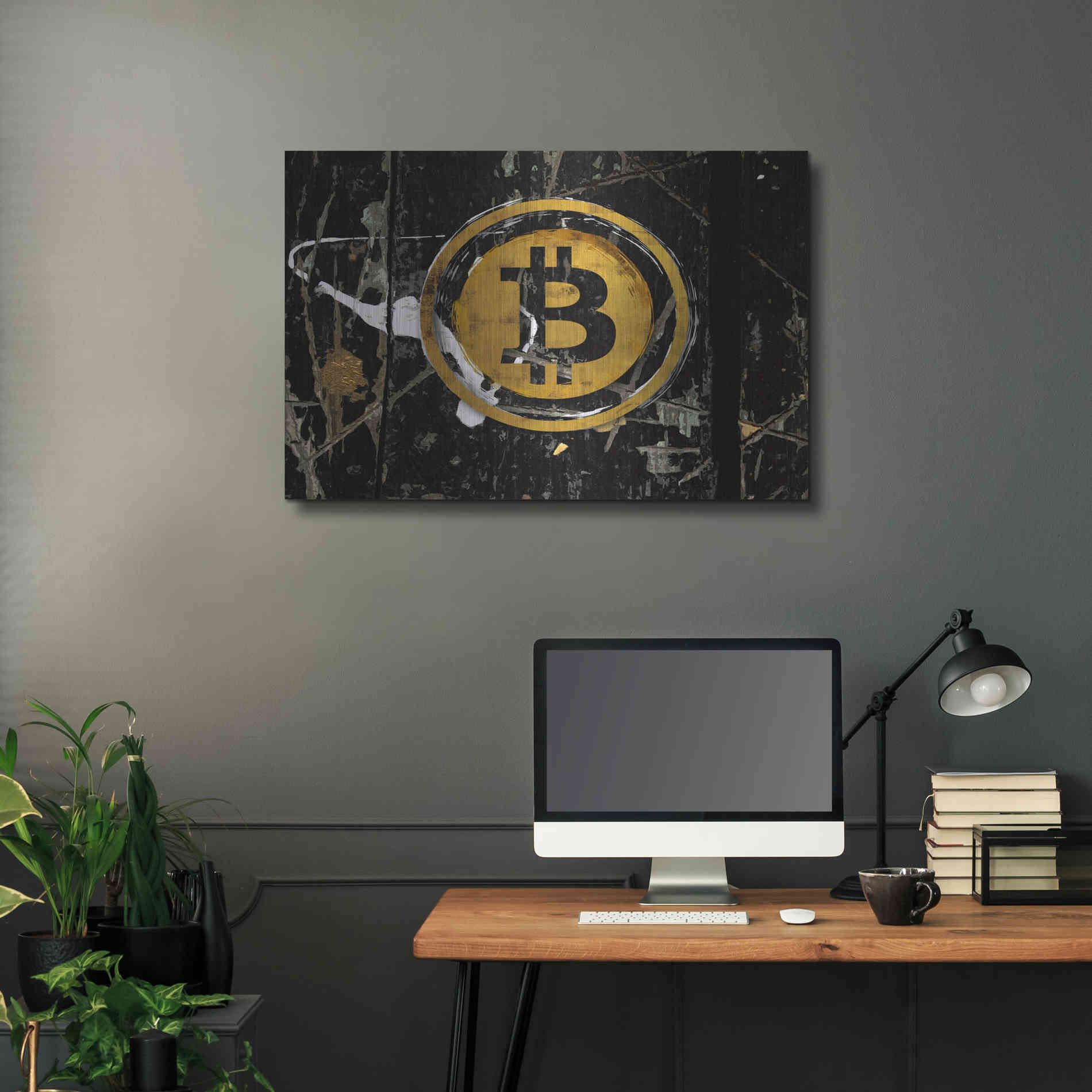 Luxe Metal Art 'Bitcoin Splash' by Karen Smith Metal Wall Art,36x24