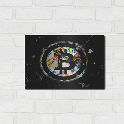 Luxe Metal Art 'Bitcoin Paint' by Karen Smith Metal Wall Art,16x12