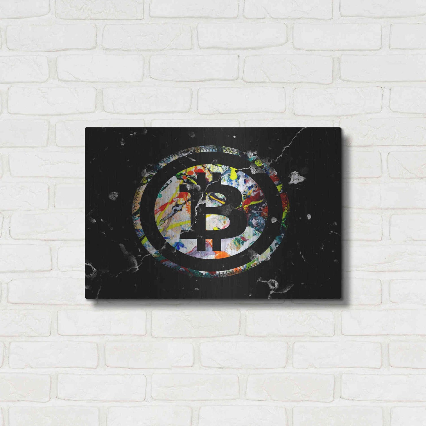 Luxe Metal Art 'Bitcoin Paint' by Karen Smith Metal Wall Art,24x16