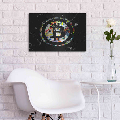 Luxe Metal Art 'Bitcoin Paint' by Karen Smith Metal Wall Art,24x16