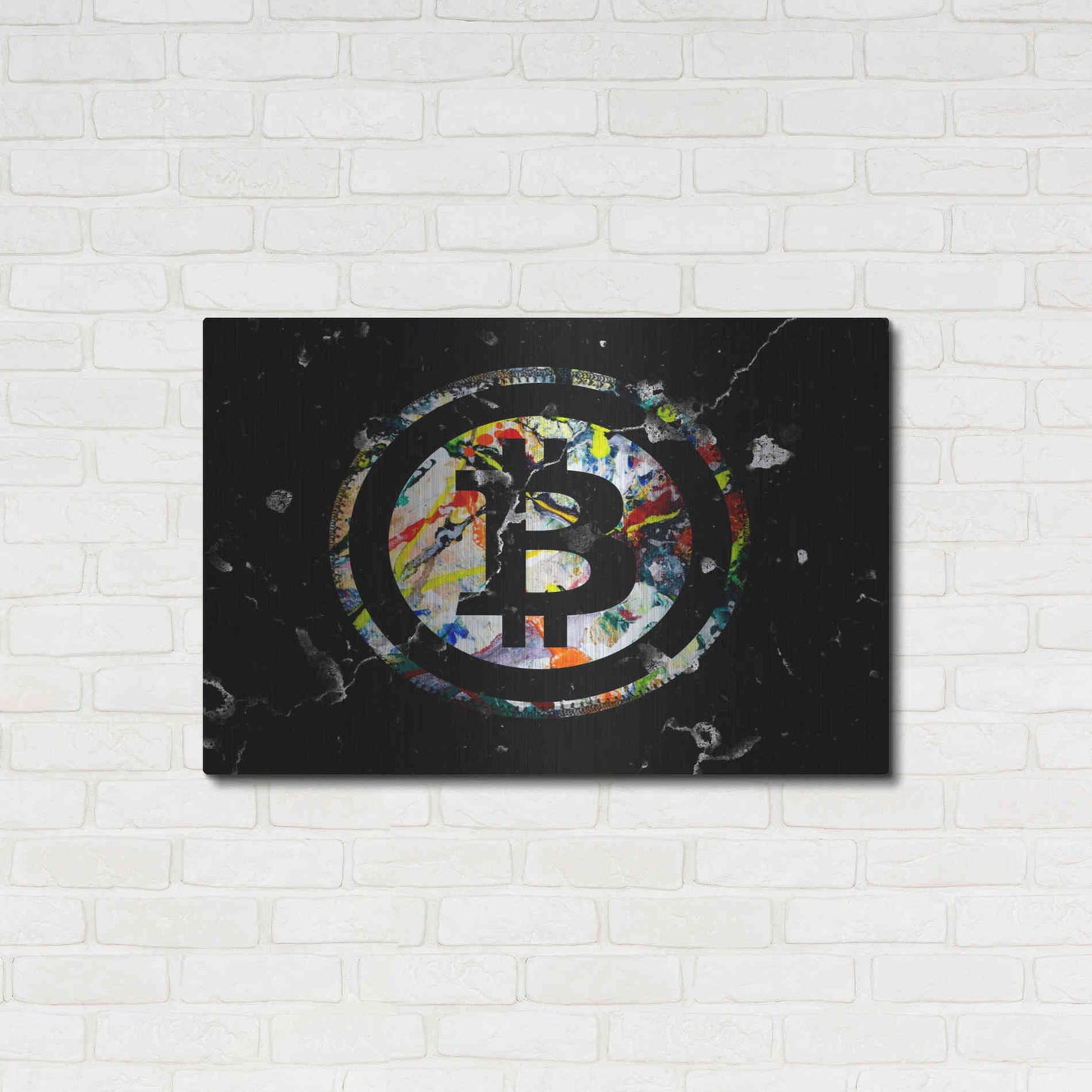 Luxe Metal Art 'Bitcoin Paint' by Karen Smith Metal Wall Art,36x24
