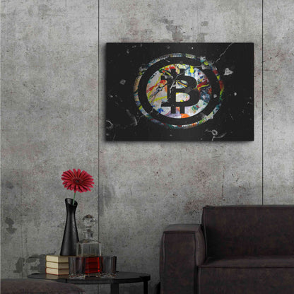 Luxe Metal Art 'Bitcoin Paint' by Karen Smith Metal Wall Art,36x24
