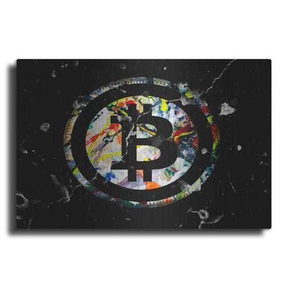 Luxe Metal Art 'Bitcoin Paint' by Karen Smith Metal Wall Art