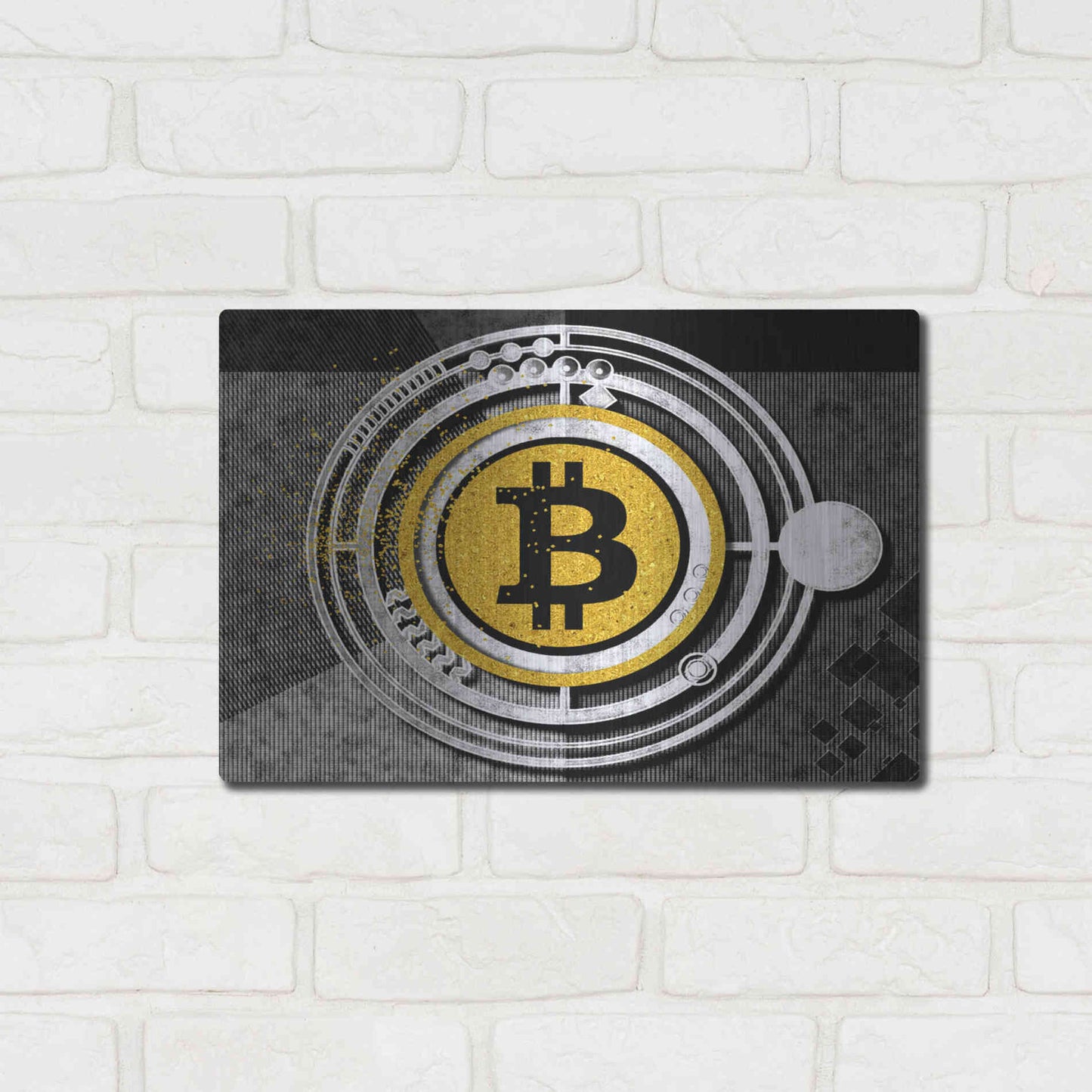 Luxe Metal Art 'Bitcoin Glitterball' by Karen Smith Metal Wall Art,16x12