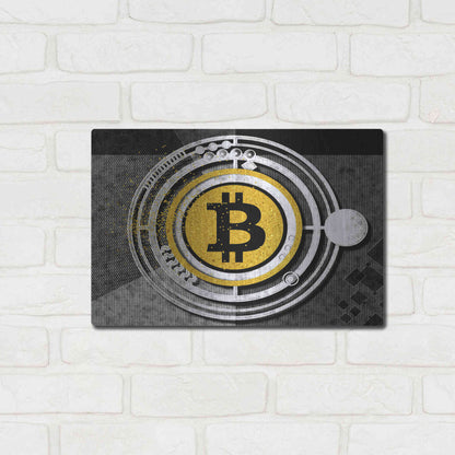 Luxe Metal Art 'Bitcoin Glitterball' by Karen Smith Metal Wall Art,16x12