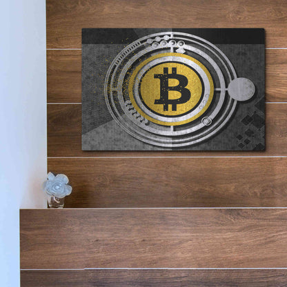 Luxe Metal Art 'Bitcoin Glitterball' by Karen Smith Metal Wall Art,16x12