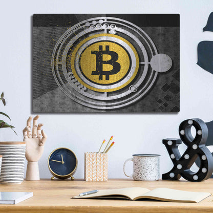 Luxe Metal Art 'Bitcoin Glitterball' by Karen Smith Metal Wall Art,16x12