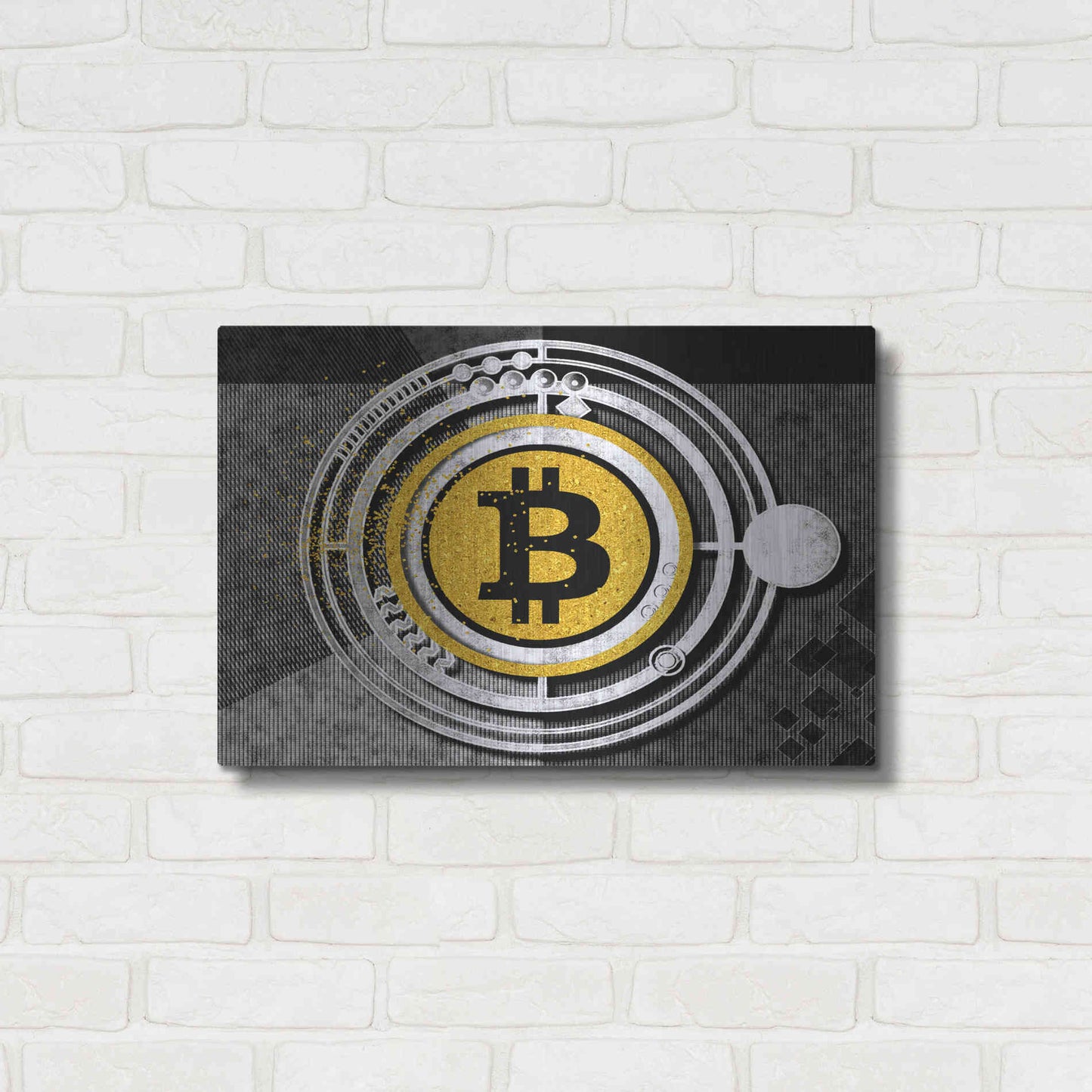 Luxe Metal Art 'Bitcoin Glitterball' by Karen Smith Metal Wall Art,24x16