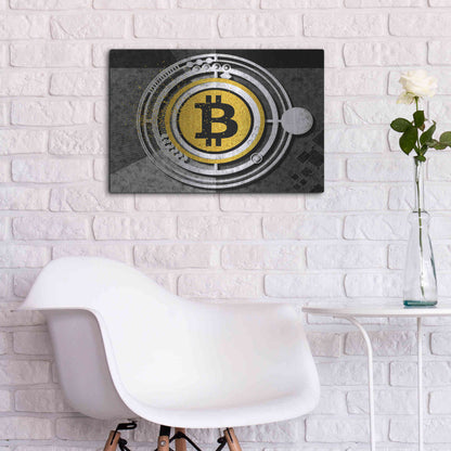 Luxe Metal Art 'Bitcoin Glitterball' by Karen Smith Metal Wall Art,24x16