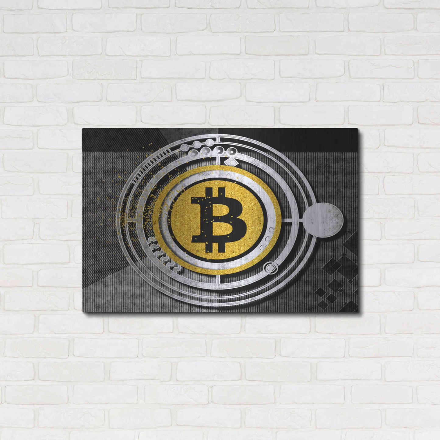 Luxe Metal Art 'Bitcoin Glitterball' by Karen Smith Metal Wall Art,36x24