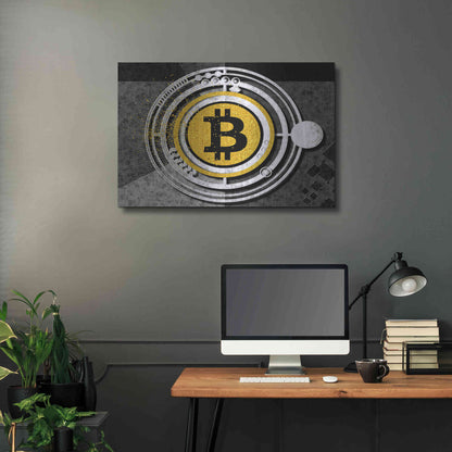 Luxe Metal Art 'Bitcoin Glitterball' by Karen Smith Metal Wall Art,36x24