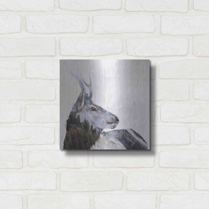 Luxe Metal Art 'Alpine Stag' by Karen Smith Metal Wall Art,12x12
