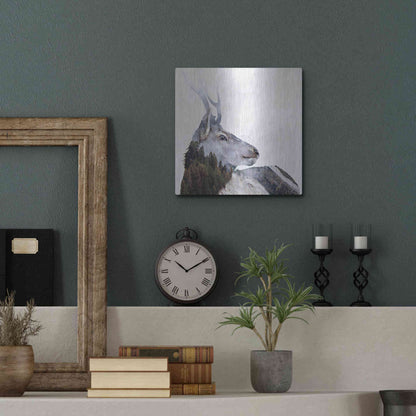 Luxe Metal Art 'Alpine Stag' by Karen Smith Metal Wall Art,12x12