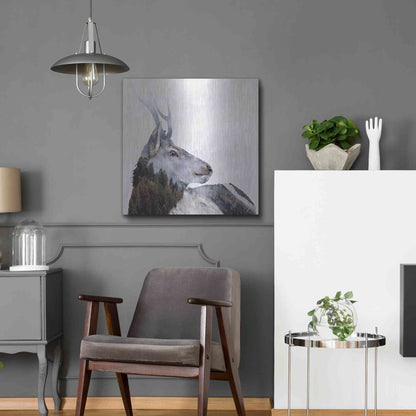 Luxe Metal Art 'Alpine Stag' by Karen Smith Metal Wall Art,24x24