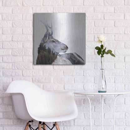 Luxe Metal Art 'Alpine Stag' by Karen Smith Metal Wall Art,24x24