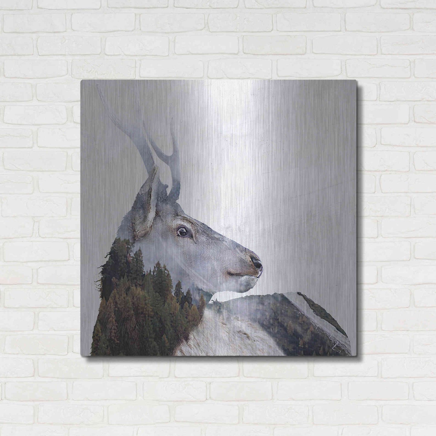 Luxe Metal Art 'Alpine Stag' by Karen Smith Metal Wall Art,36x36