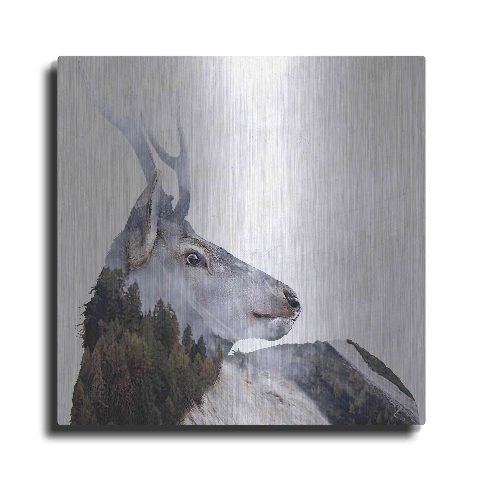 Luxe Metal Art 'Alpine Stag' by Karen Smith Metal Wall Art