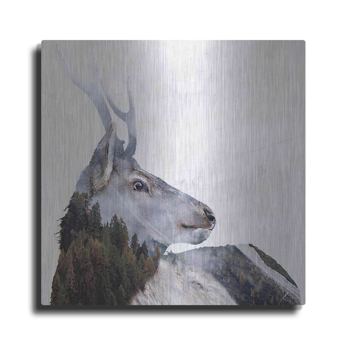 Luxe Metal Art 'Alpine Stag' by Karen Smith Metal Wall Art