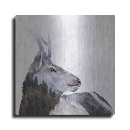 Luxe Metal Art 'Alpine Stag' by Karen Smith Metal Wall Art