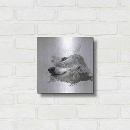 Luxe Metal Art 'Wolf In Ice' by Karen Smith Metal Wall Art,12x12