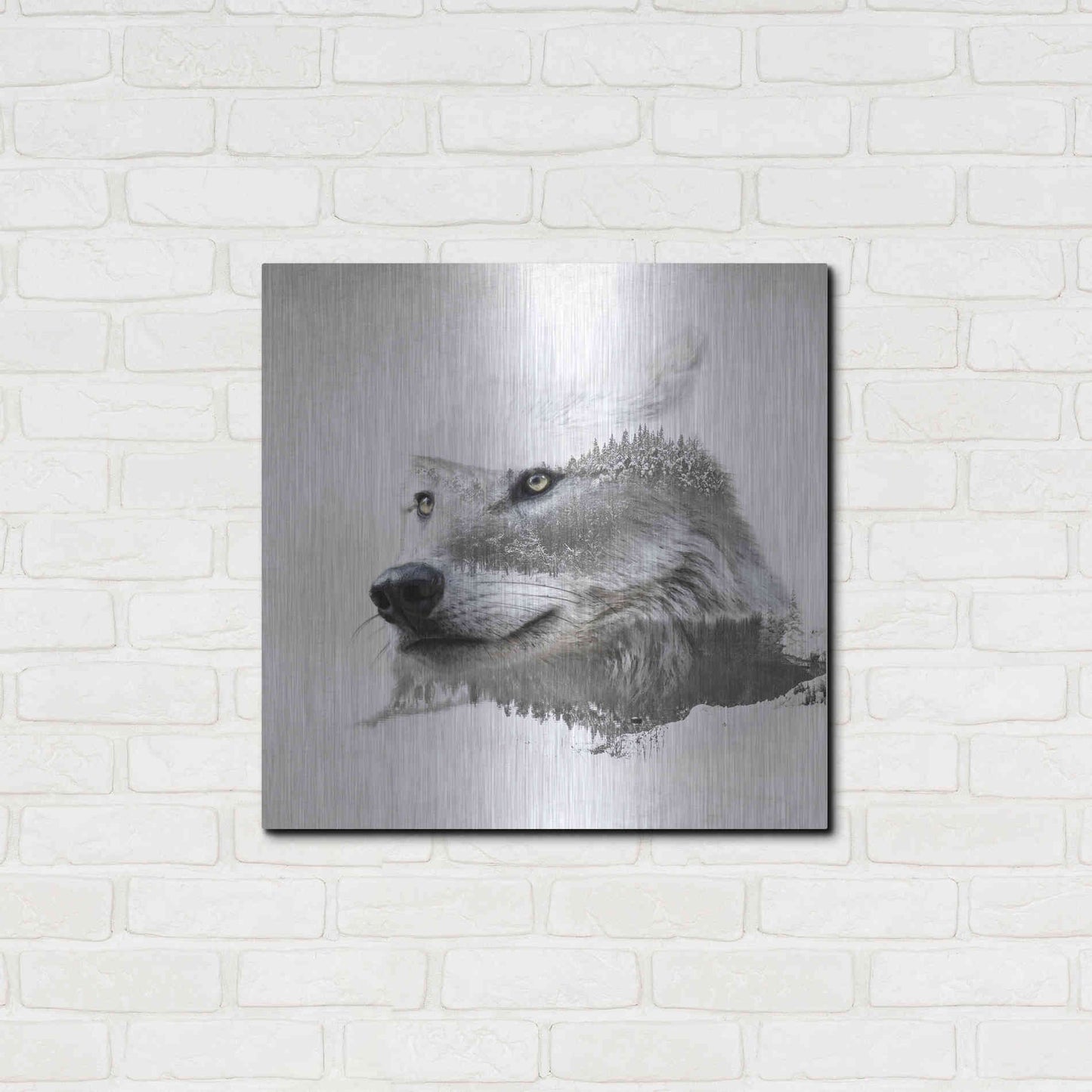 Luxe Metal Art 'Wolf In Ice' by Karen Smith Metal Wall Art,24x24