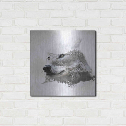 Luxe Metal Art 'Wolf In Ice' by Karen Smith Metal Wall Art,24x24