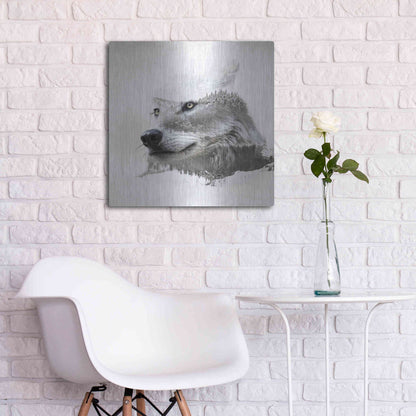 Luxe Metal Art 'Wolf In Ice' by Karen Smith Metal Wall Art,24x24