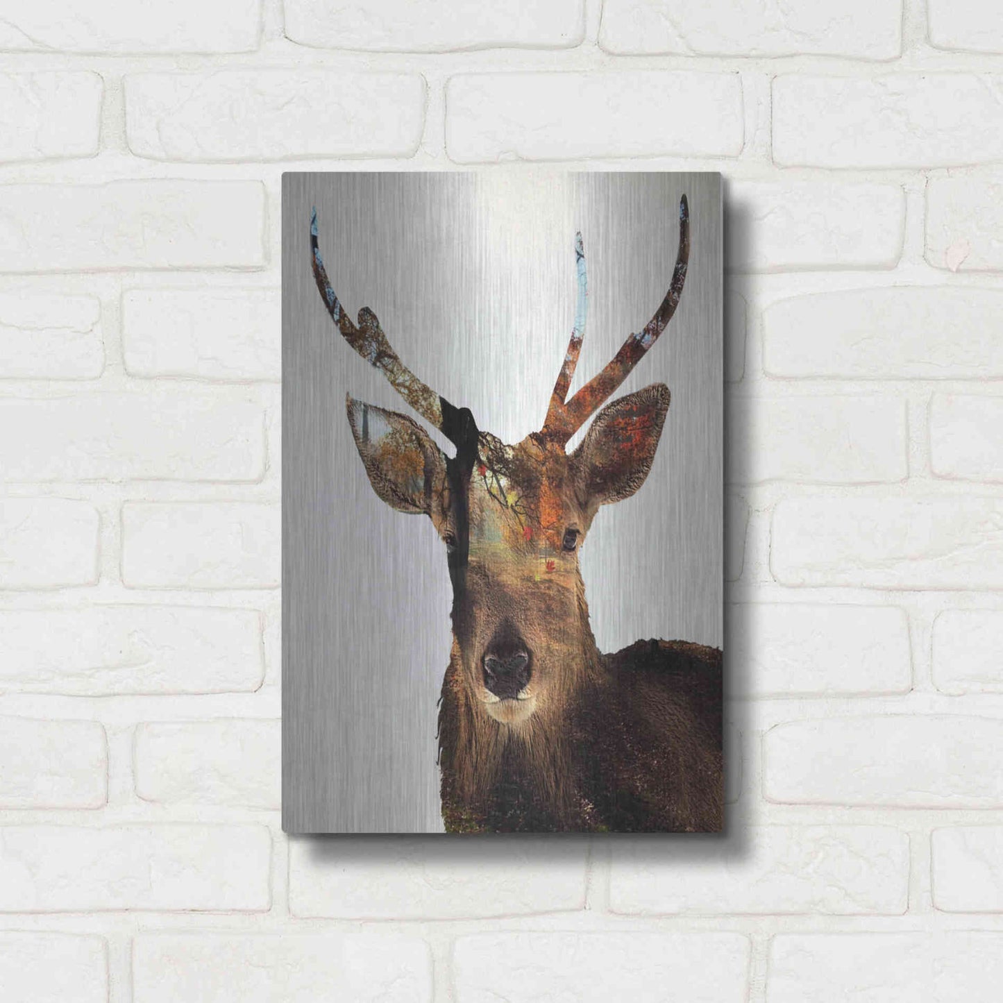 Luxe Metal Art 'Stag Forest' by Karen Smith Metal Wall Art,12x16