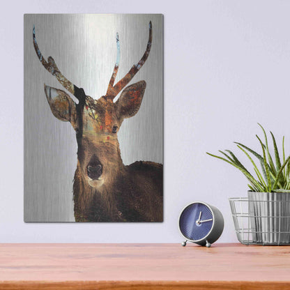 Luxe Metal Art 'Stag Forest' by Karen Smith Metal Wall Art,12x16