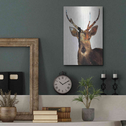 Luxe Metal Art 'Stag Forest' by Karen Smith Metal Wall Art,12x16