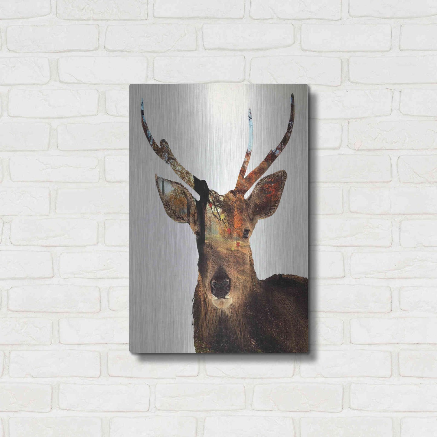 Luxe Metal Art 'Stag Forest' by Karen Smith Metal Wall Art,16x24