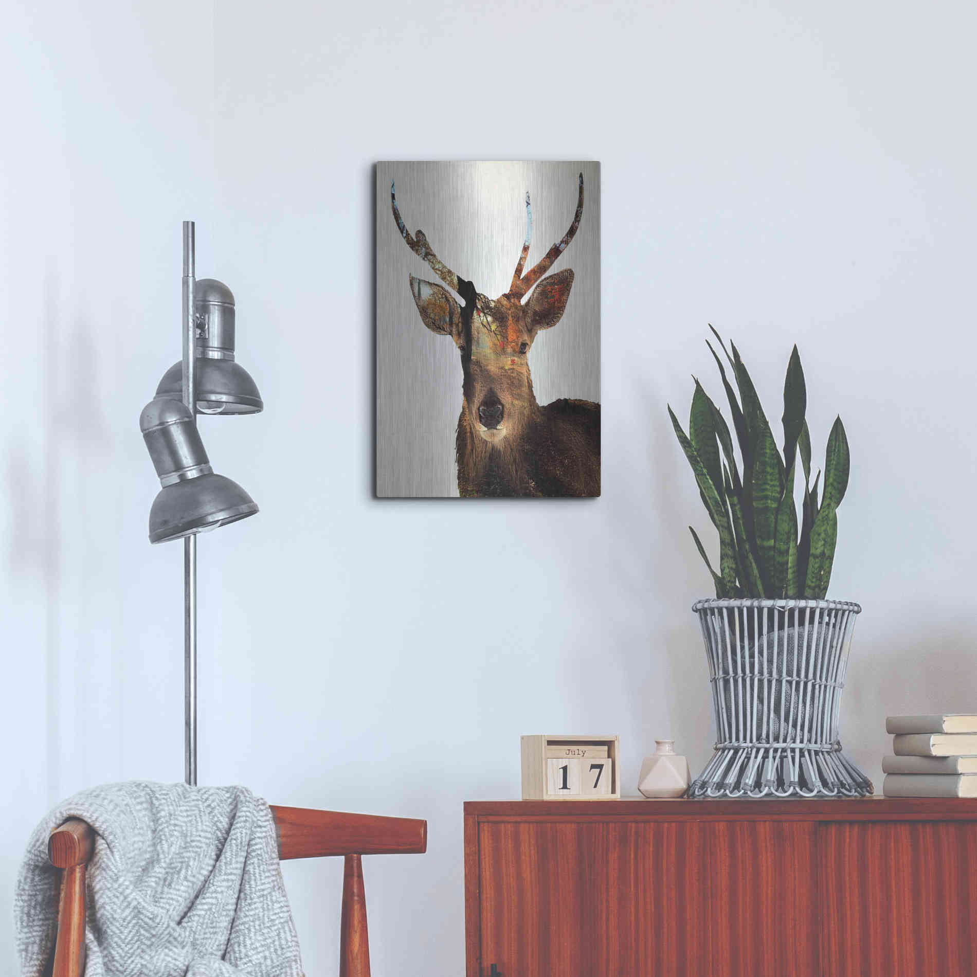 Luxe Metal Art 'Stag Forest' by Karen Smith Metal Wall Art,16x24