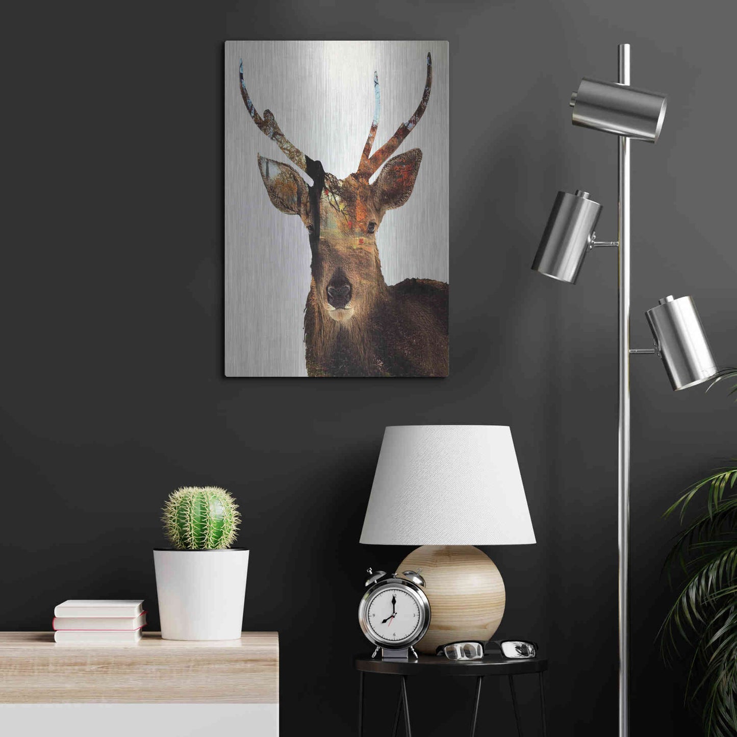 Luxe Metal Art 'Stag Forest' by Karen Smith Metal Wall Art,16x24