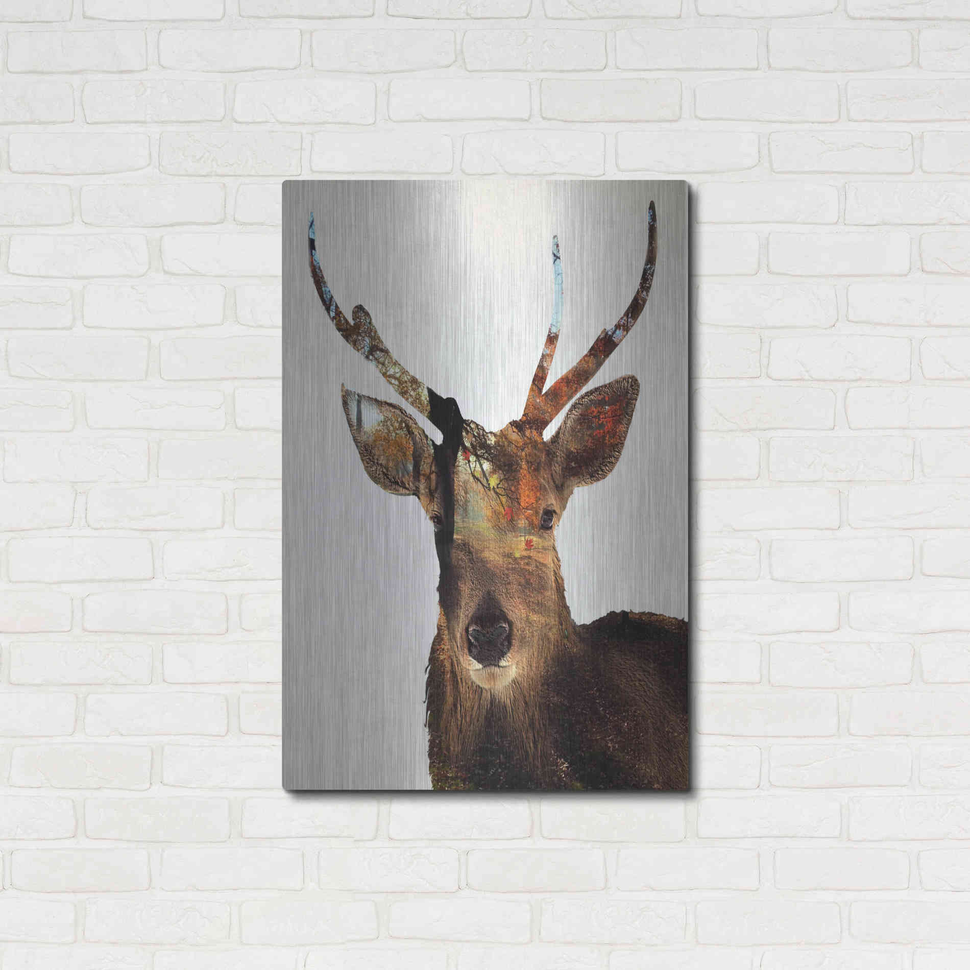 Luxe Metal Art 'Stag Forest' by Karen Smith Metal Wall Art,24x36