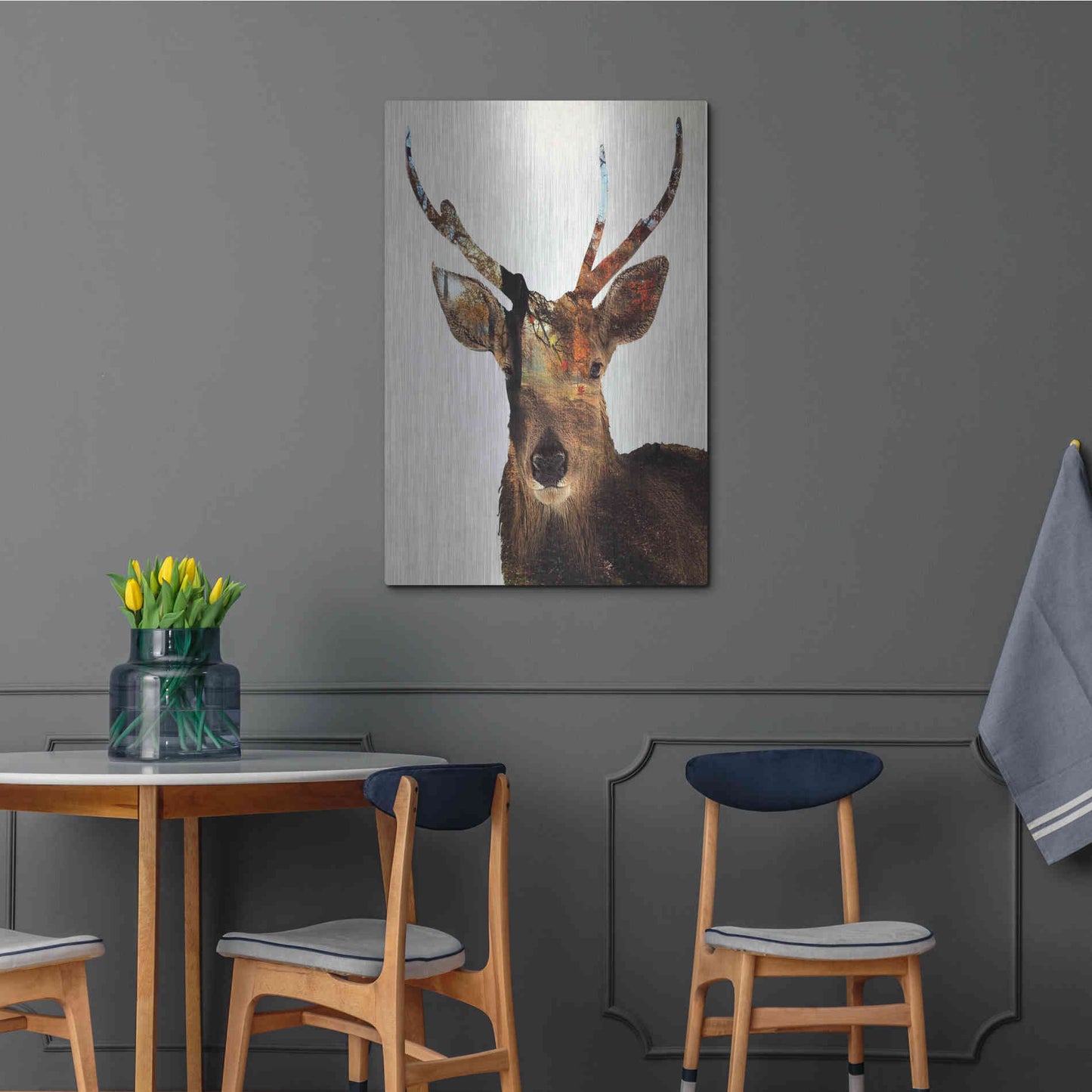 Luxe Metal Art 'Stag Forest' by Karen Smith Metal Wall Art,24x36