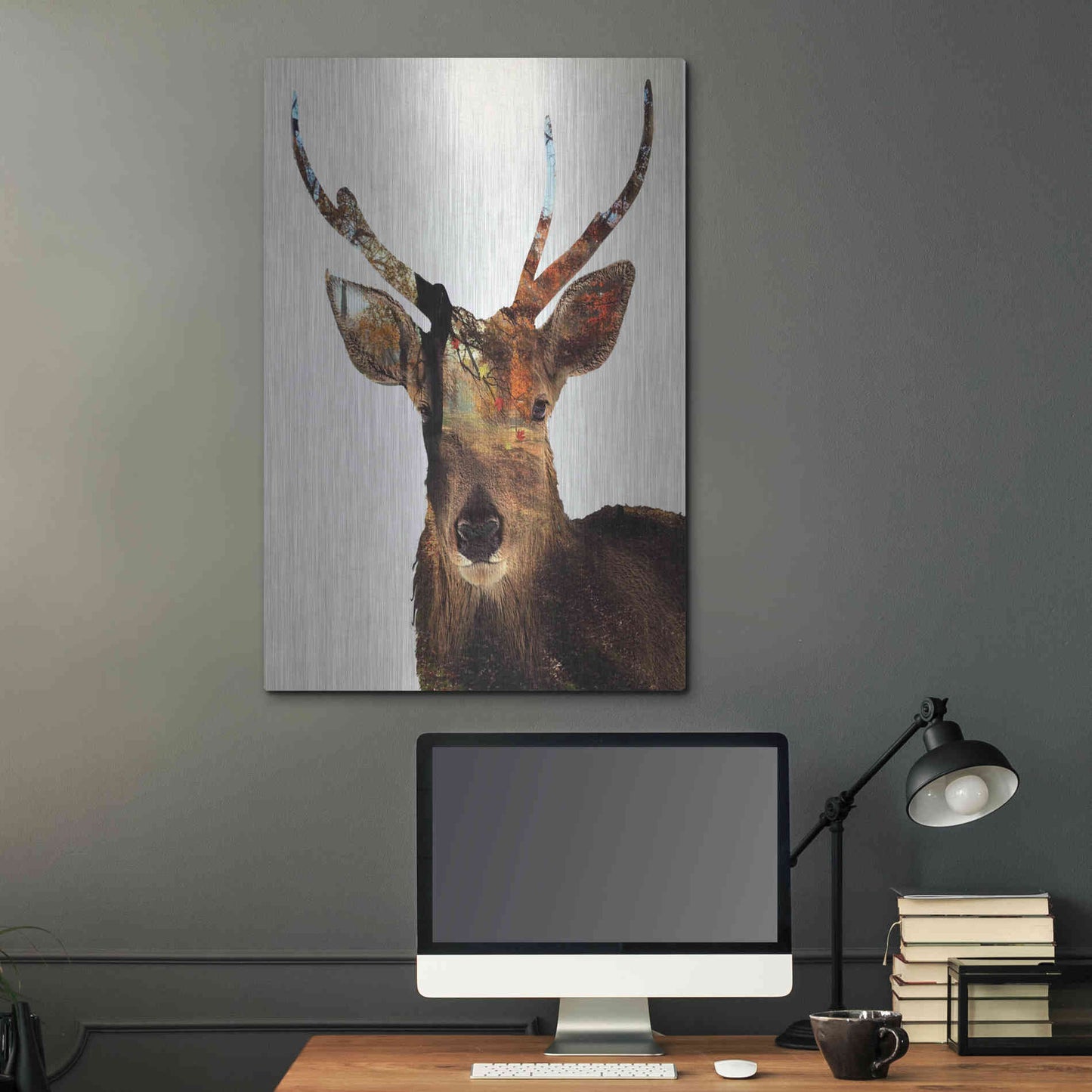 Luxe Metal Art 'Stag Forest' by Karen Smith Metal Wall Art,24x36