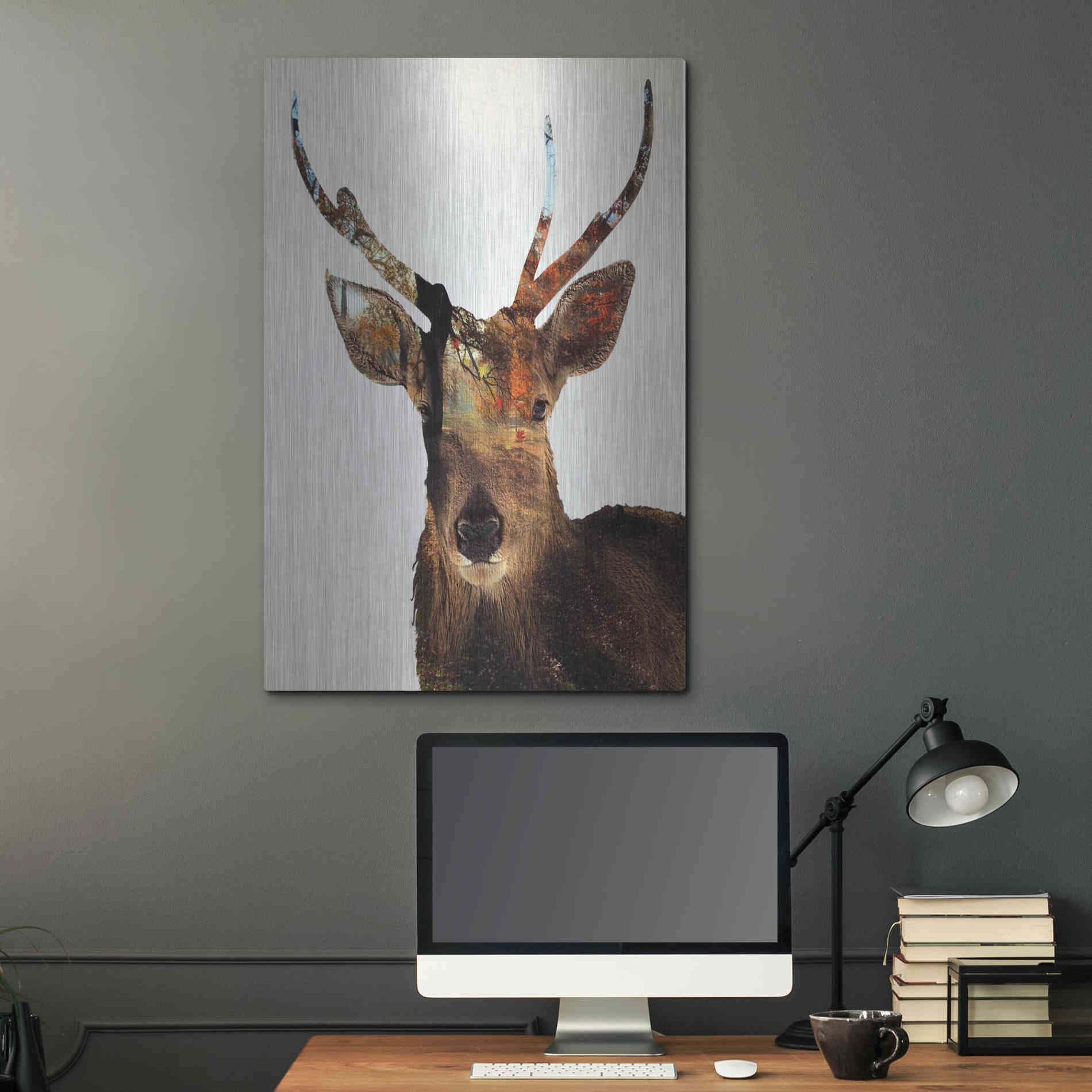 Luxe Metal Art 'Stag Forest' by Karen Smith Metal Wall Art,24x36