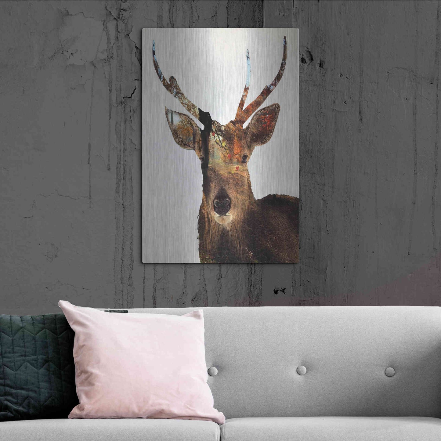 Luxe Metal Art 'Stag Forest' by Karen Smith Metal Wall Art,24x36