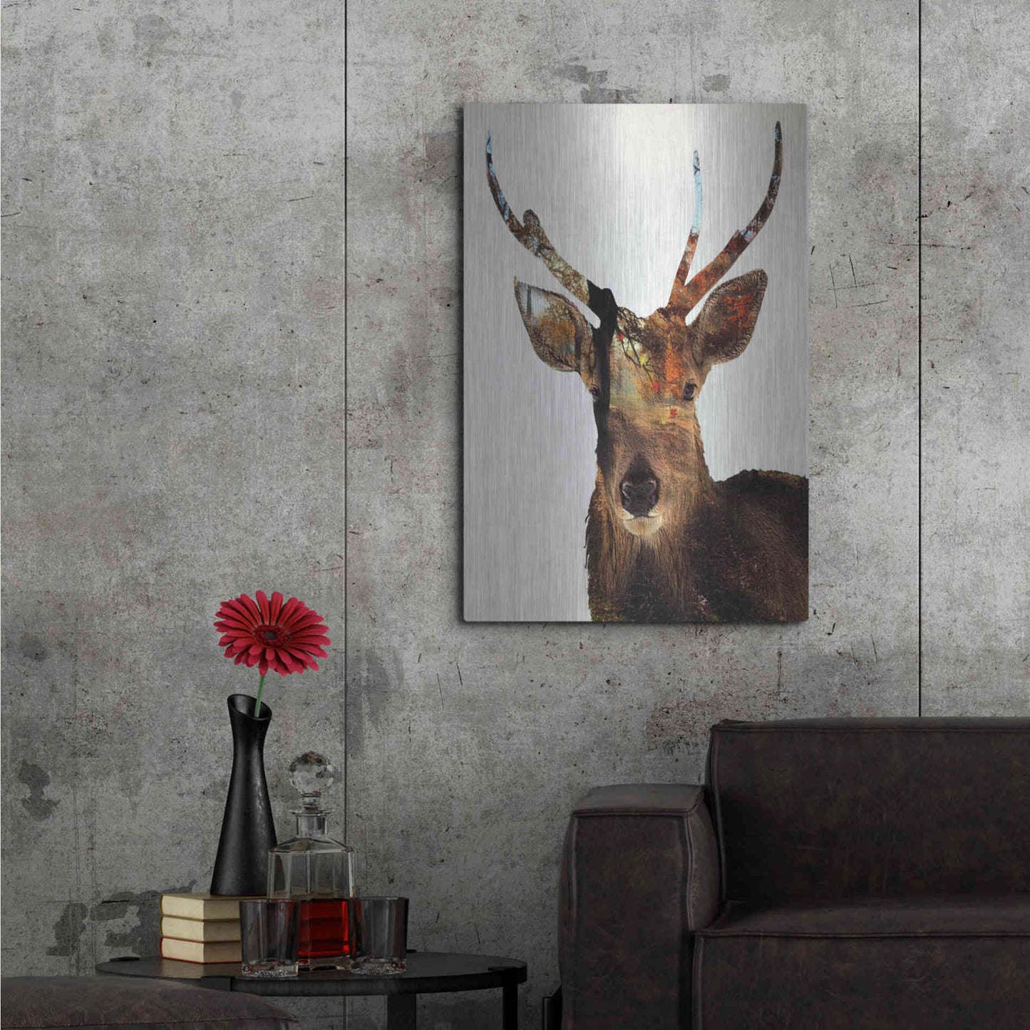 Luxe Metal Art 'Stag Forest' by Karen Smith Metal Wall Art,24x36