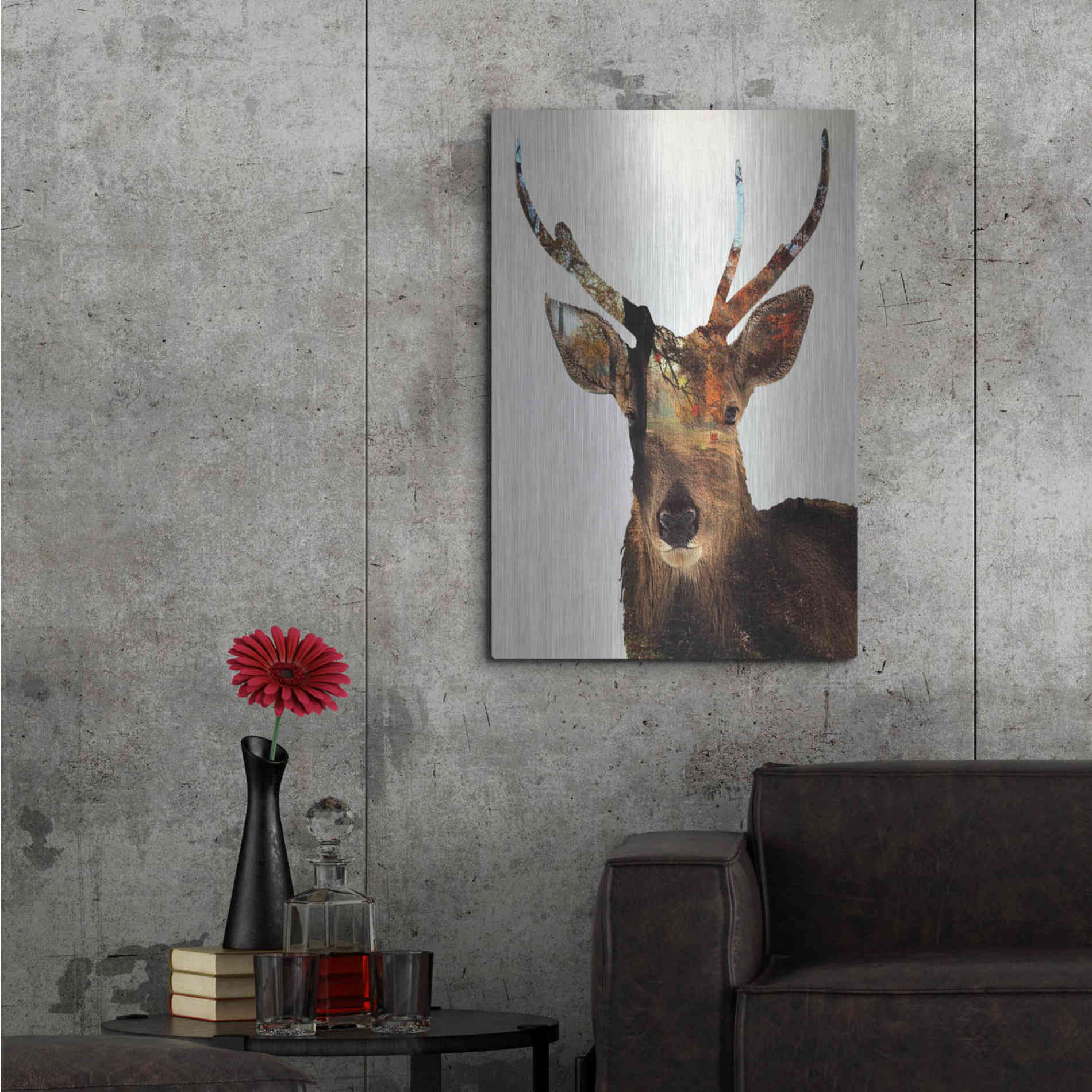 Luxe Metal Art 'Stag Forest' by Karen Smith Metal Wall Art,24x36