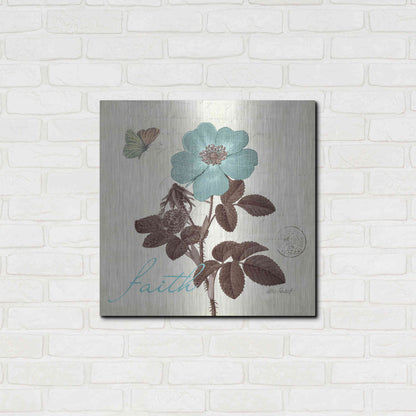 Luxe Metal Art 'Touch of Blue II - Faith' by Katie Pertiet, Metal Wall Art,24x24