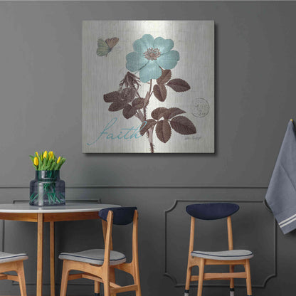Luxe Metal Art 'Touch of Blue II - Faith' by Katie Pertiet, Metal Wall Art,36x36