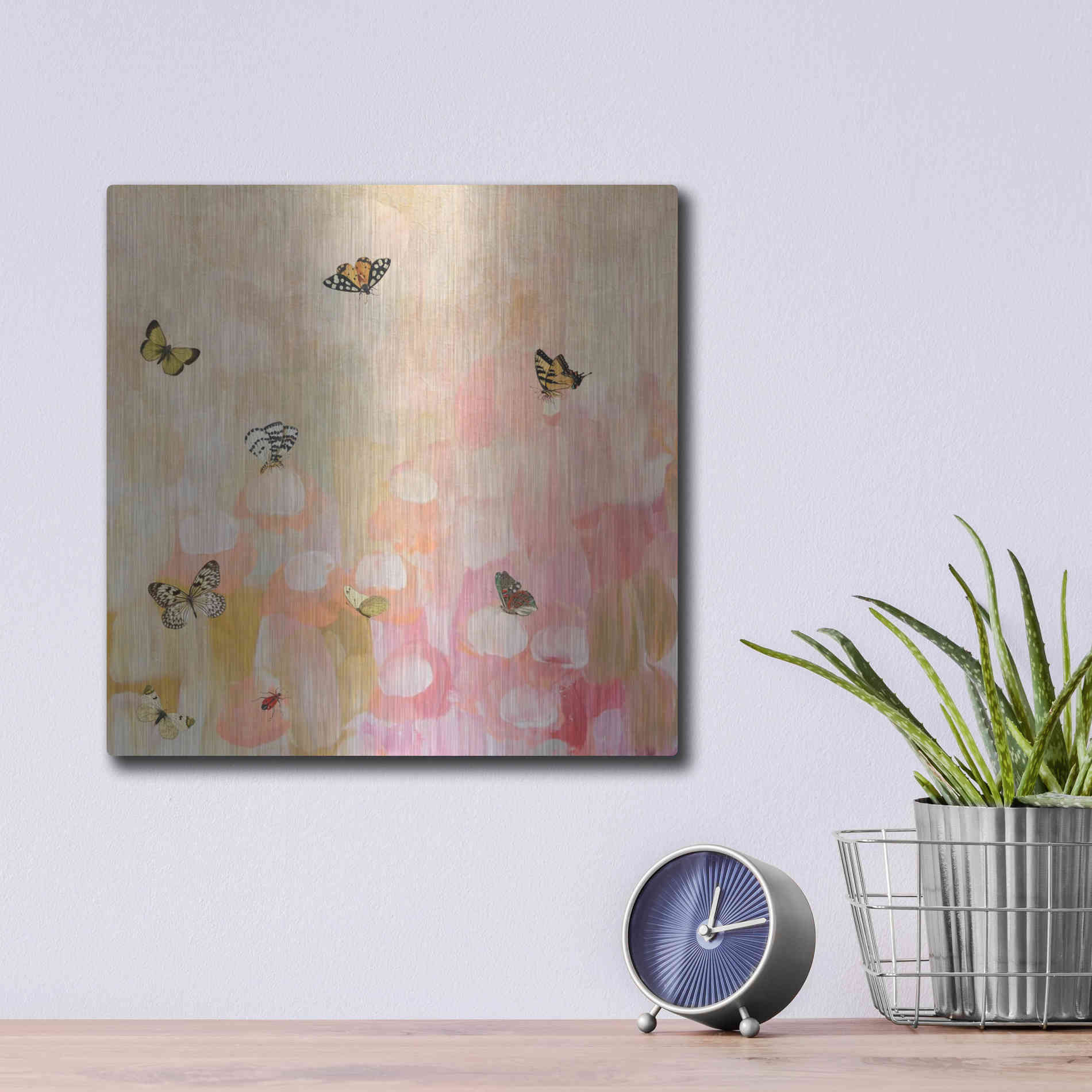 Luxe Metal Art 'Butterfly by 7' by Karen Smith Metal Wall Art,12x12