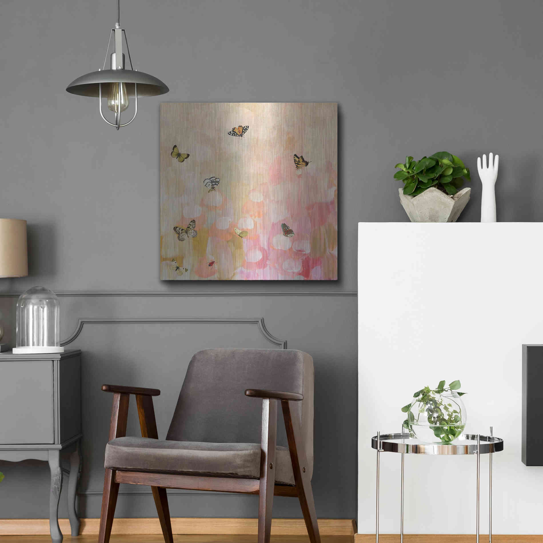 Luxe Metal Art 'Butterfly by 7' by Karen Smith Metal Wall Art,24x24